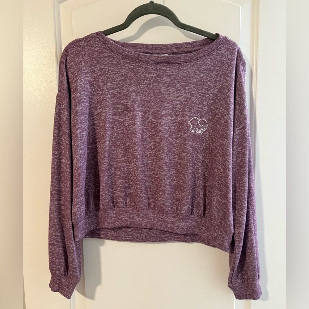 Ivory Ella Women's Heathered Purple Crew Neck Sweater